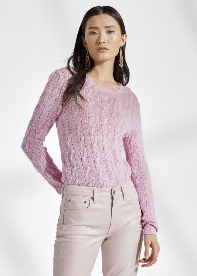 Women's Ralph Lauren Cable-Knit Cashmere Sweater | 580713XDT